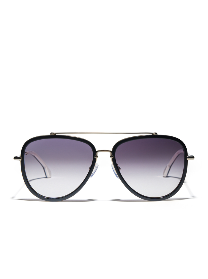 LINCOLN SUNGLASSES - BLACK/WHITE - Alice And Olivia